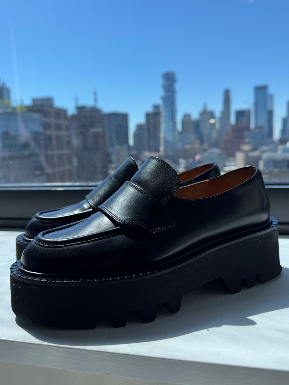 Pescara Leather Platform Loafers